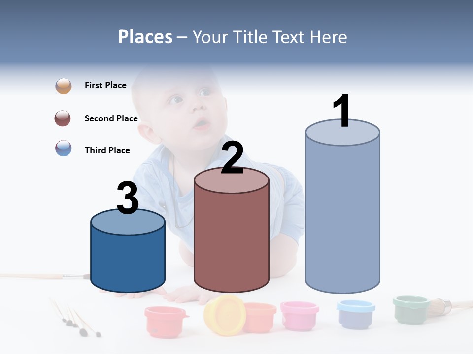 Portrait Beautiful Caucasian PowerPoint Template