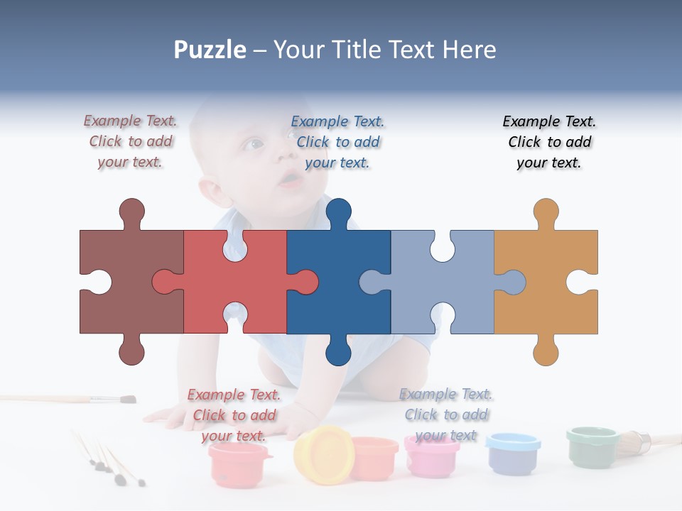 Portrait Beautiful Caucasian PowerPoint Template