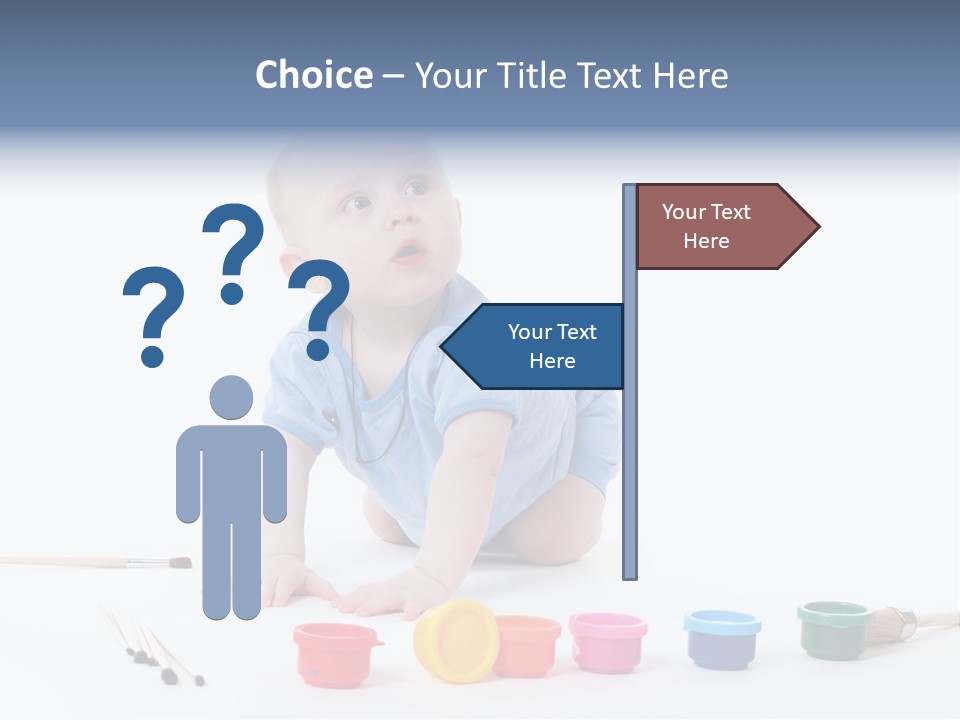 Portrait Beautiful Caucasian PowerPoint Template