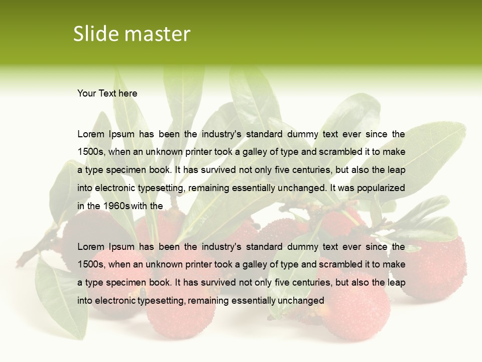 Leaf Waxberry Gourmet PowerPoint Template