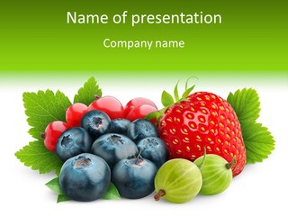 White Seeds Blue PowerPoint Template