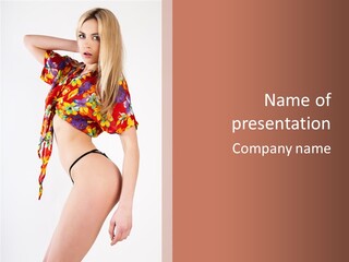 Costume Legs Bikini PowerPoint Template