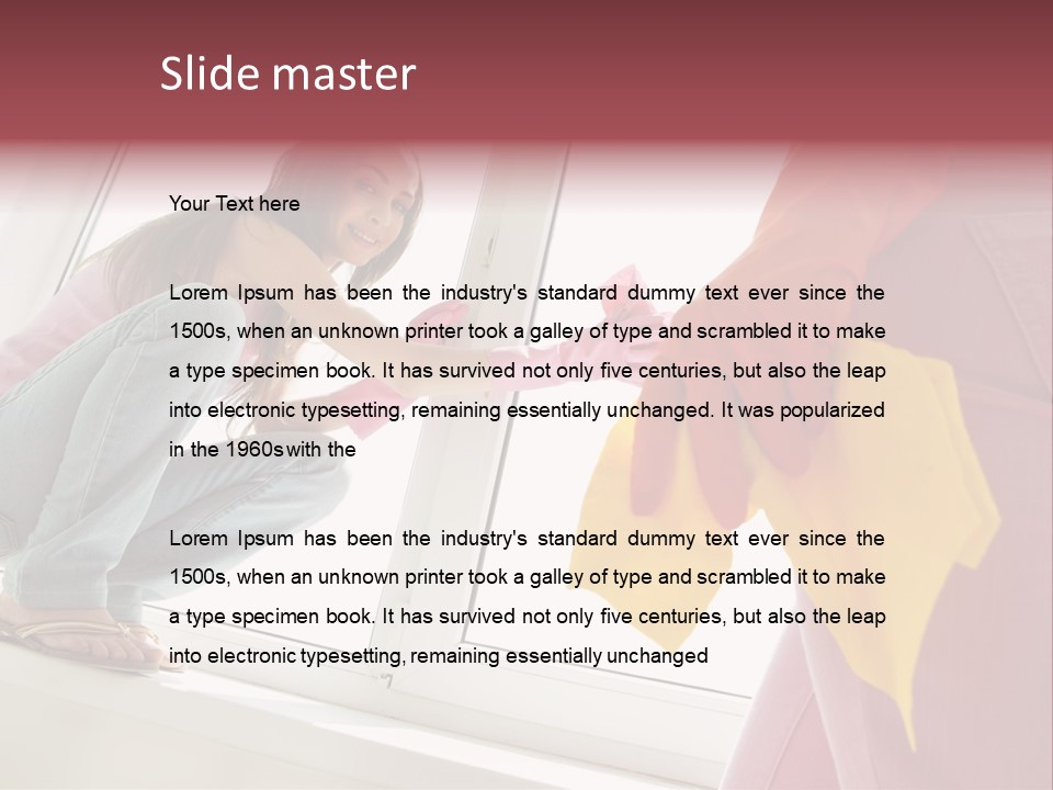 Glass Windowsill Spring Clean PowerPoint Template