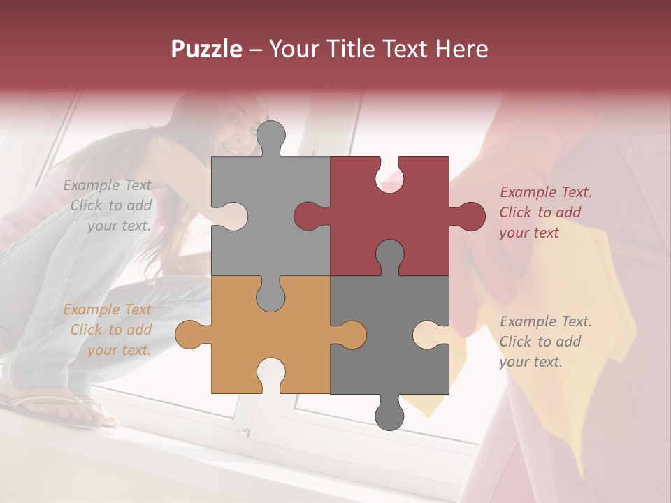 Glass Windowsill Spring Clean PowerPoint Template