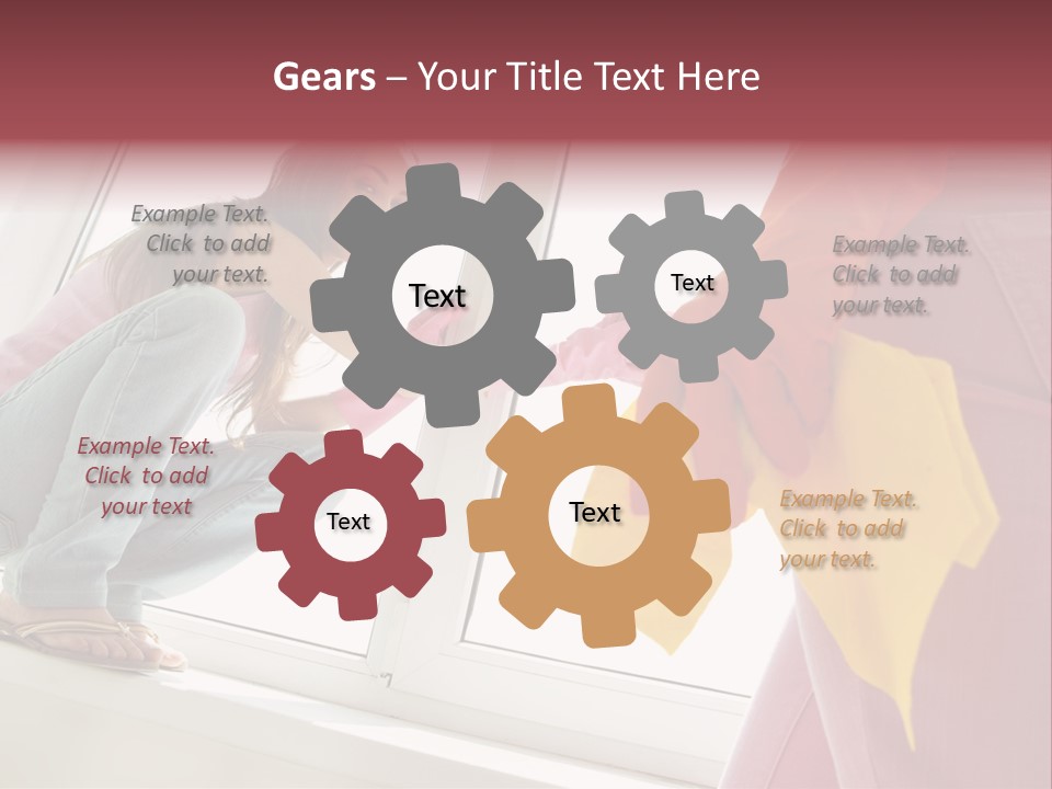 Glass Windowsill Spring Clean PowerPoint Template