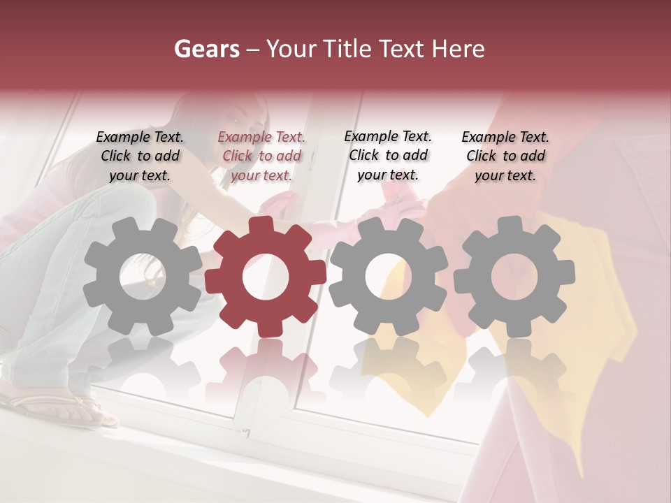 Glass Windowsill Spring Clean PowerPoint Template