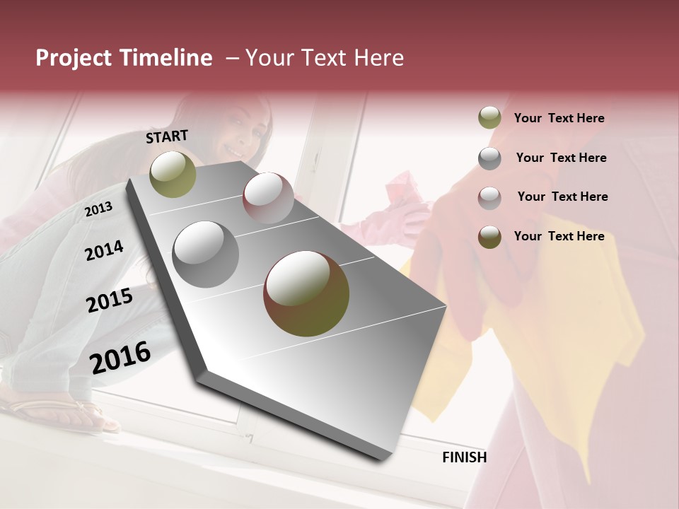 Glass Windowsill Spring Clean PowerPoint Template