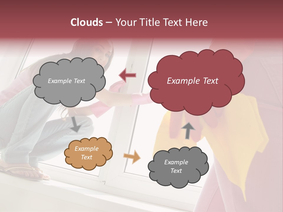 Glass Windowsill Spring Clean PowerPoint Template