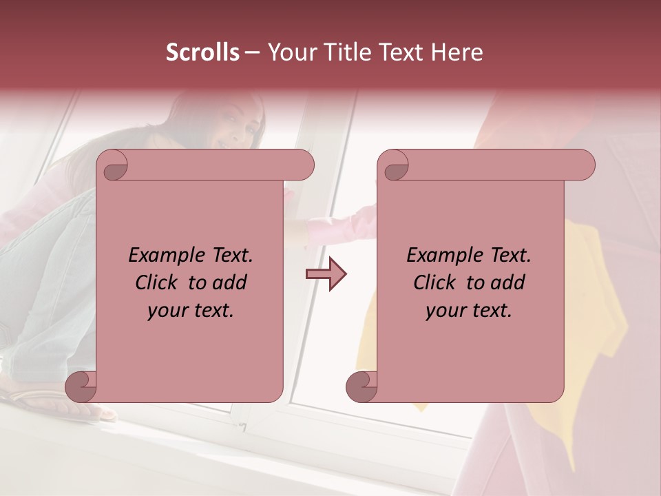 Glass Windowsill Spring Clean PowerPoint Template