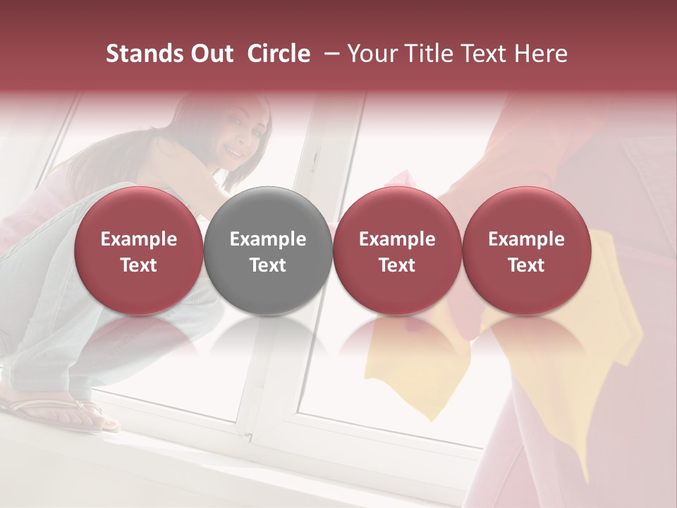 Glass Windowsill Spring Clean PowerPoint Template