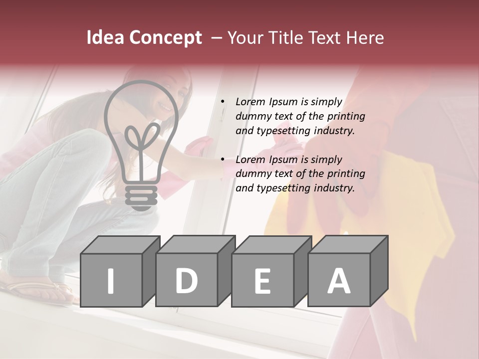 Glass Windowsill Spring Clean PowerPoint Template