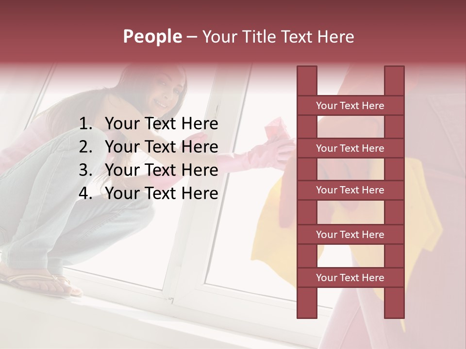 Glass Windowsill Spring Clean PowerPoint Template