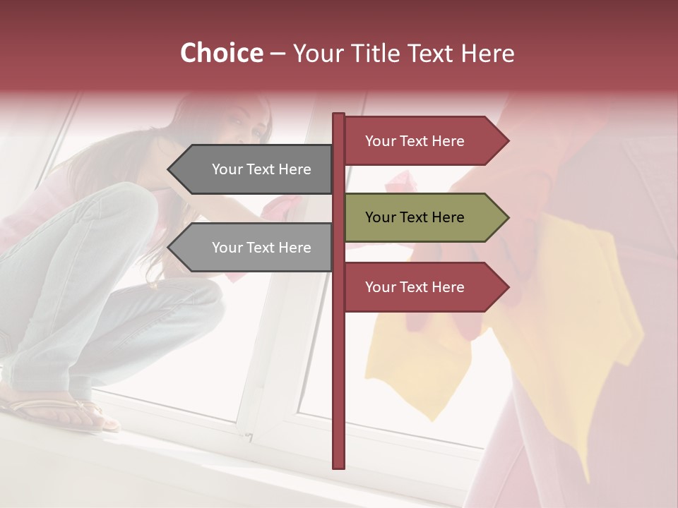 Glass Windowsill Spring Clean PowerPoint Template