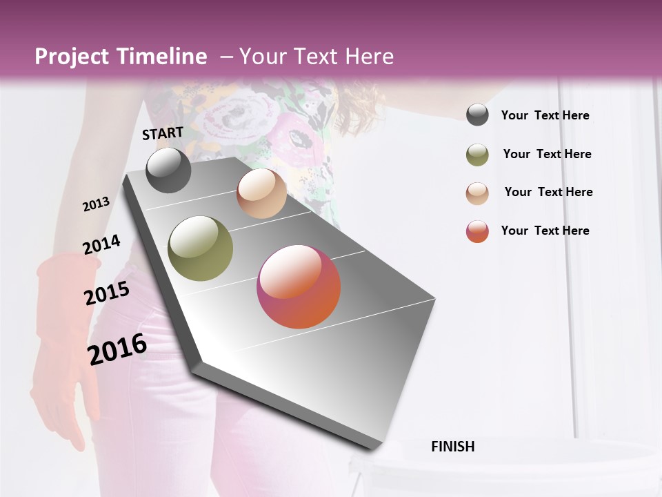Glove Young Maid PowerPoint Template
