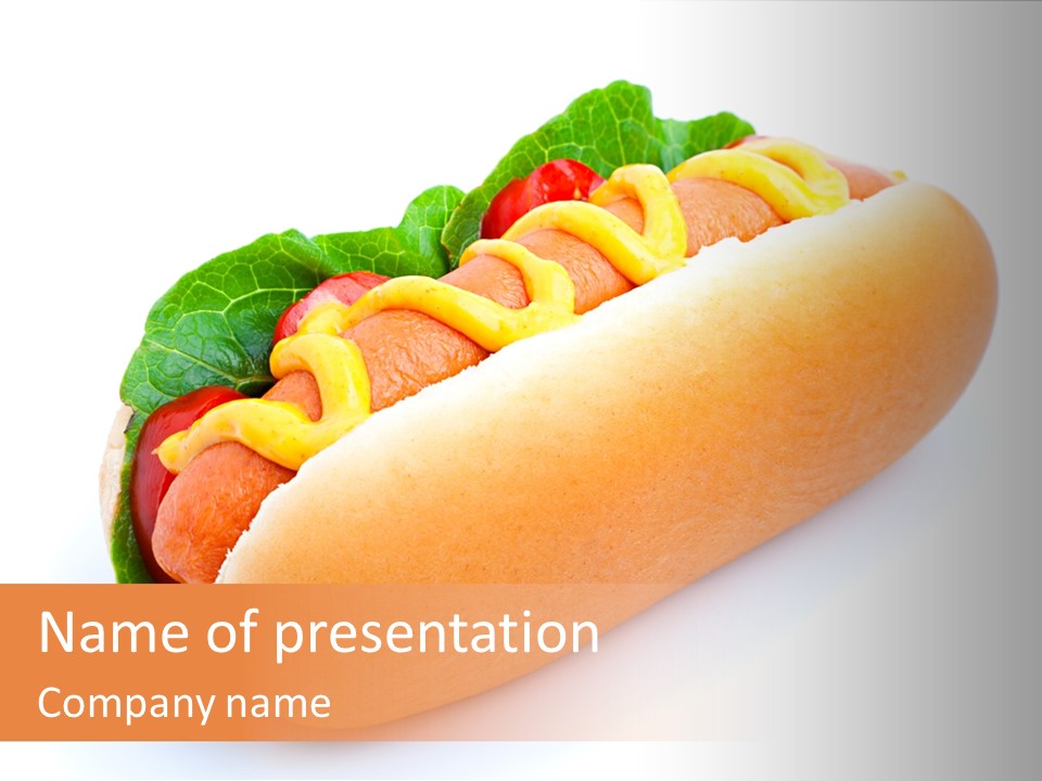 Mustard Hot Dog Bread PowerPoint Template