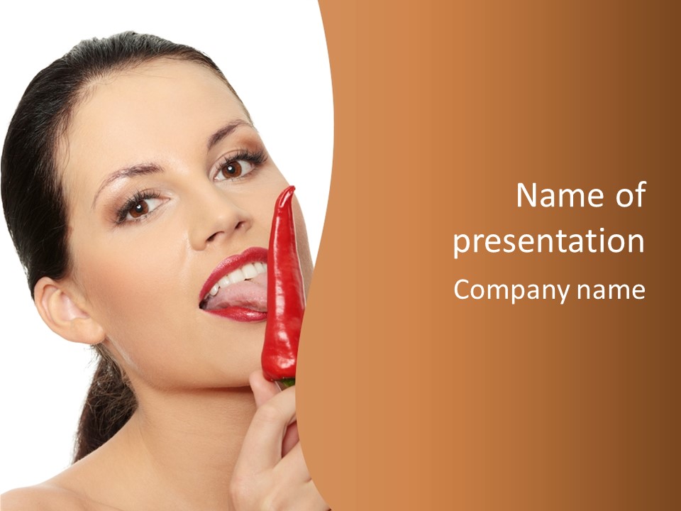 White Sensual Woman PowerPoint Template