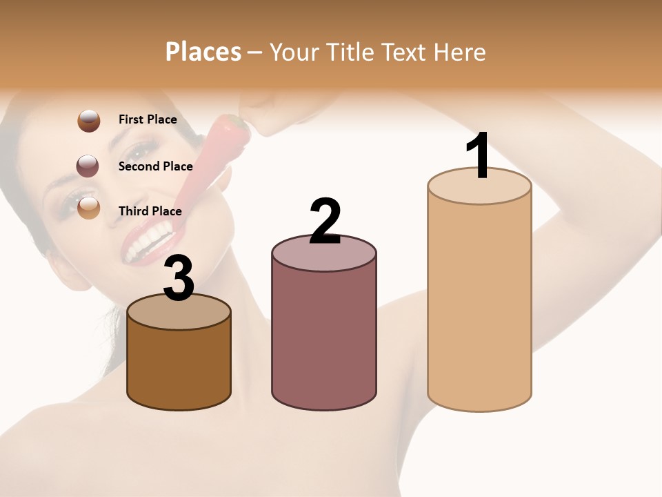 Isolated Bite Brunette PowerPoint Template