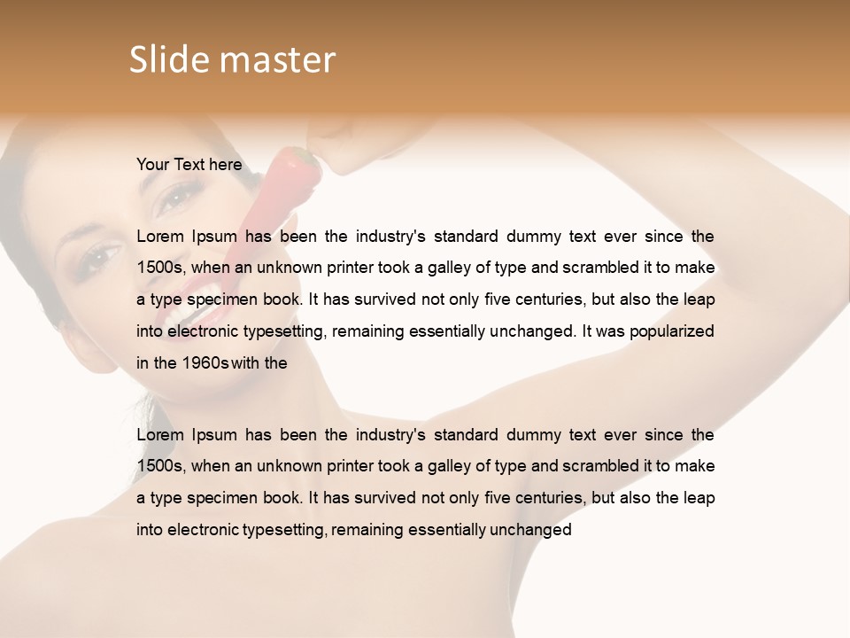 Isolated Bite Brunette PowerPoint Template