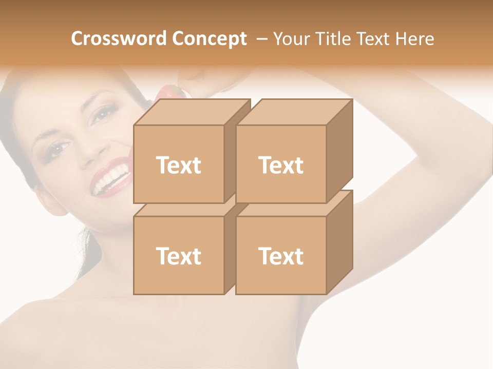 Isolated Bite Brunette PowerPoint Template