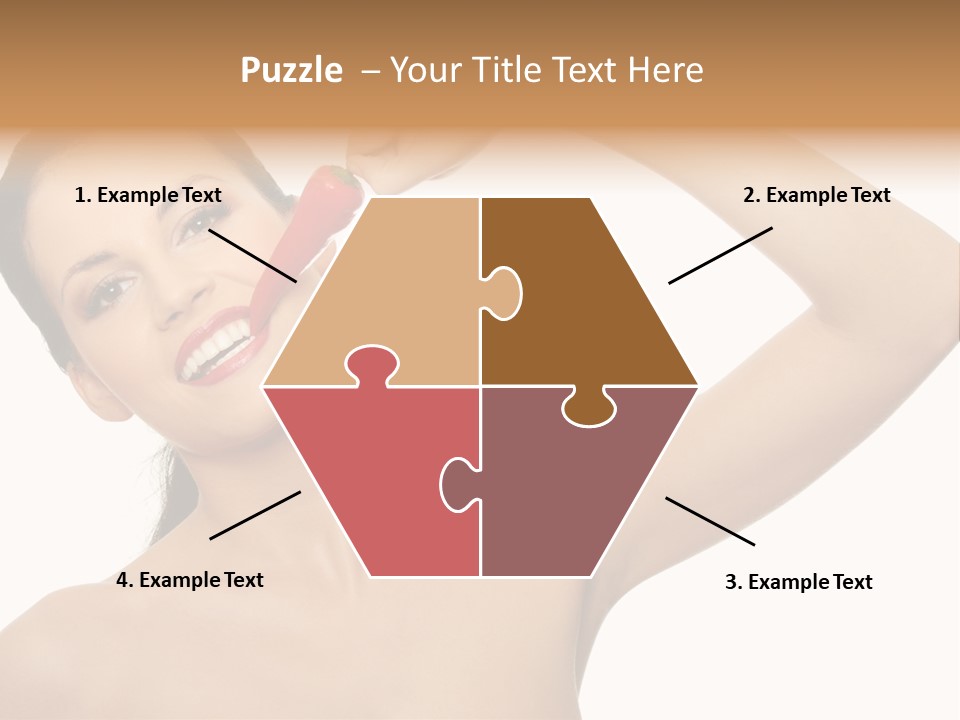 Isolated Bite Brunette PowerPoint Template