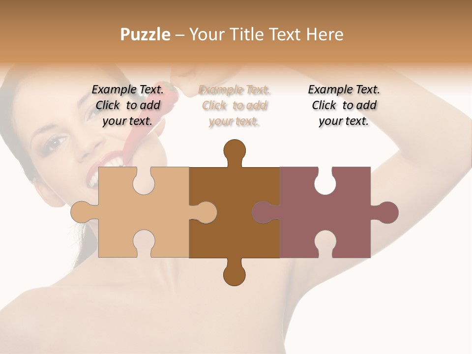 Isolated Bite Brunette PowerPoint Template