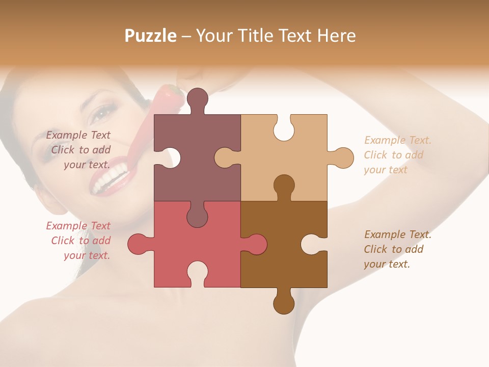 Isolated Bite Brunette PowerPoint Template