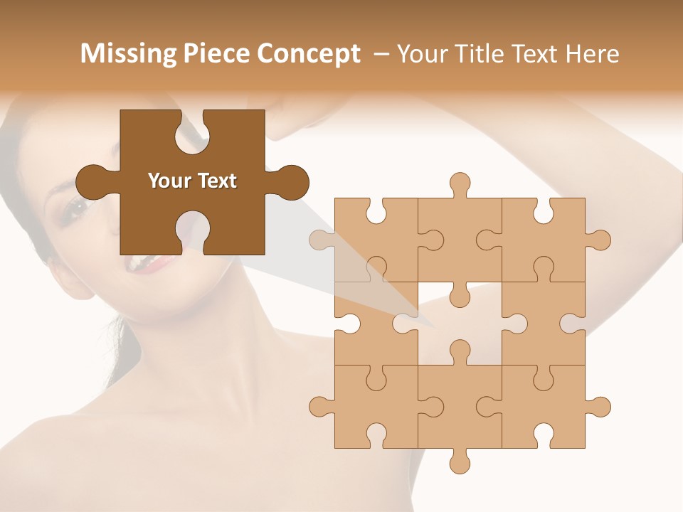 Isolated Bite Brunette PowerPoint Template