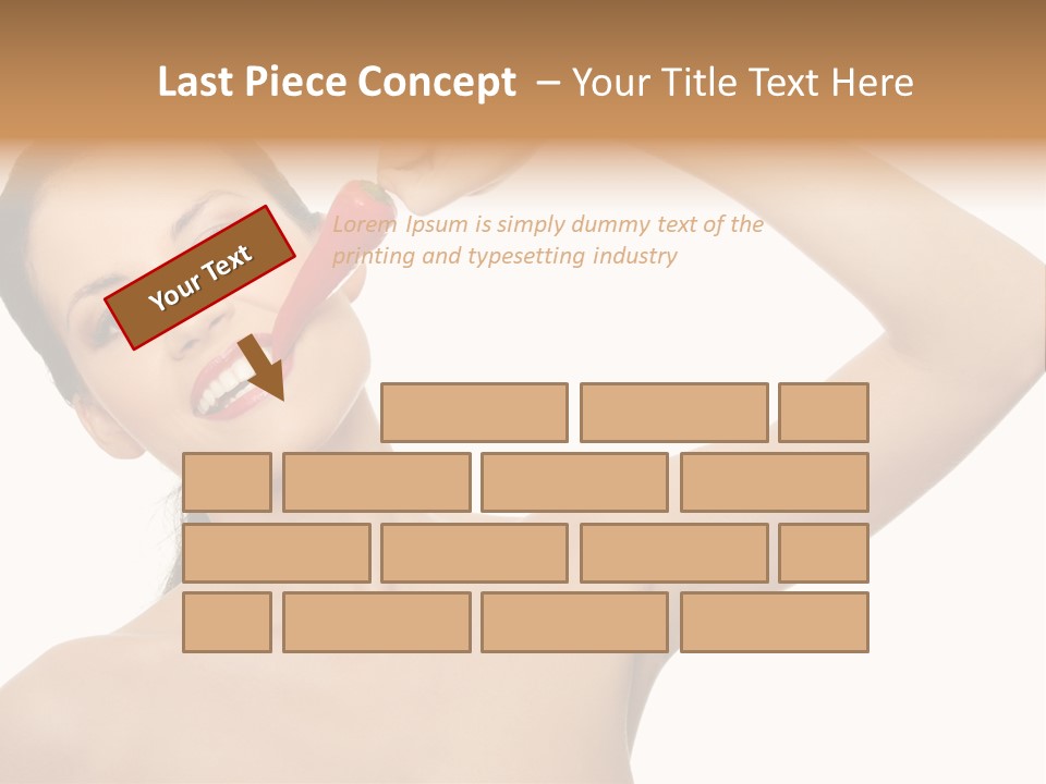 Isolated Bite Brunette PowerPoint Template