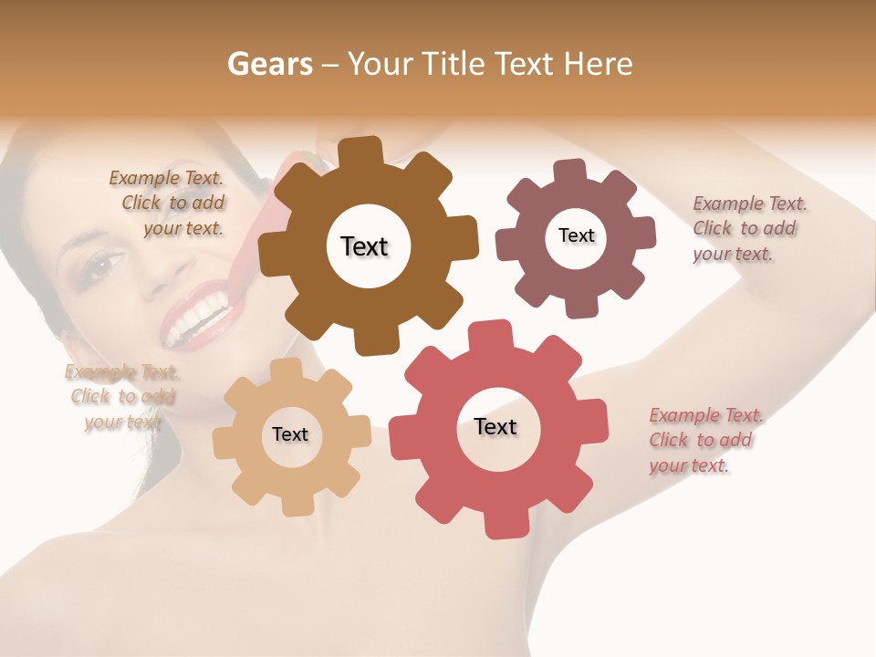 Isolated Bite Brunette PowerPoint Template