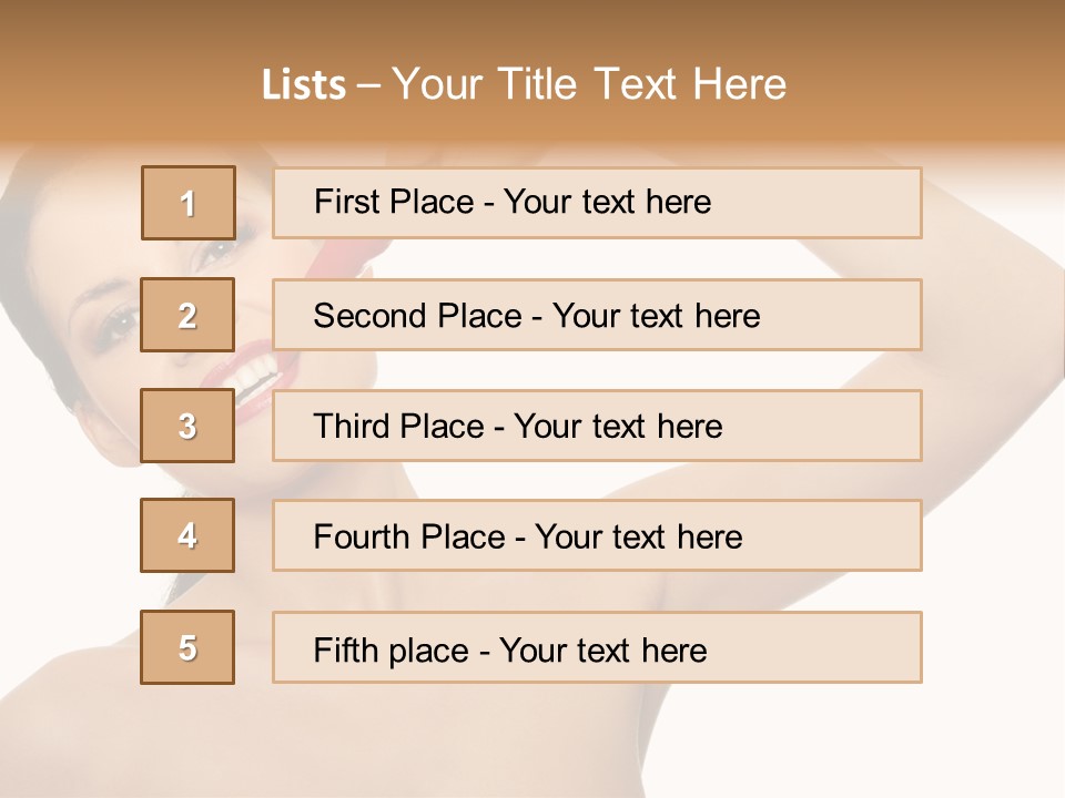 Isolated Bite Brunette PowerPoint Template