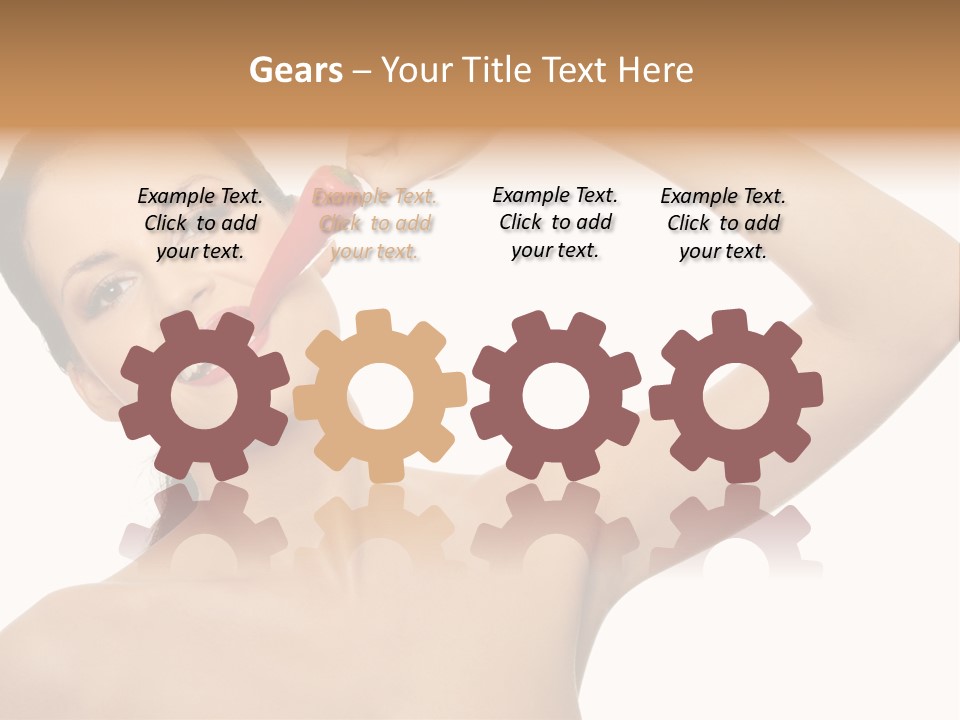 Isolated Bite Brunette PowerPoint Template