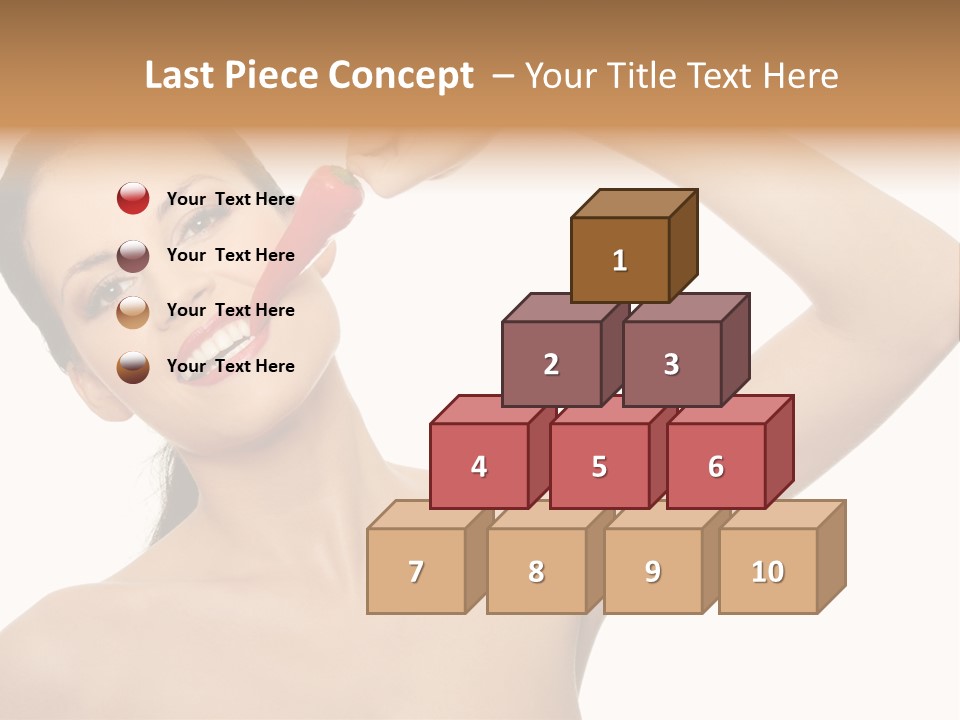 Isolated Bite Brunette PowerPoint Template