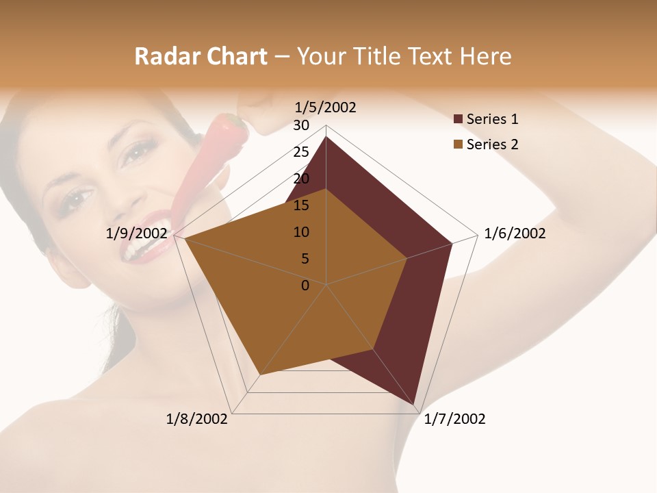 Isolated Bite Brunette PowerPoint Template