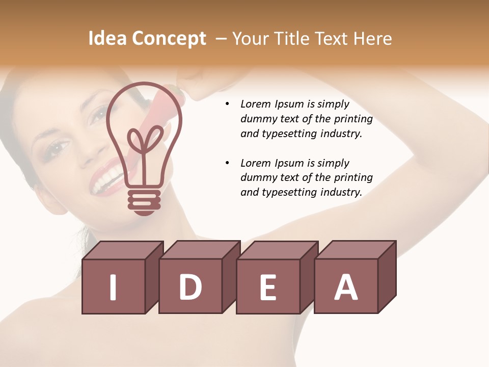 Isolated Bite Brunette PowerPoint Template