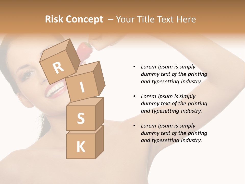 Isolated Bite Brunette PowerPoint Template