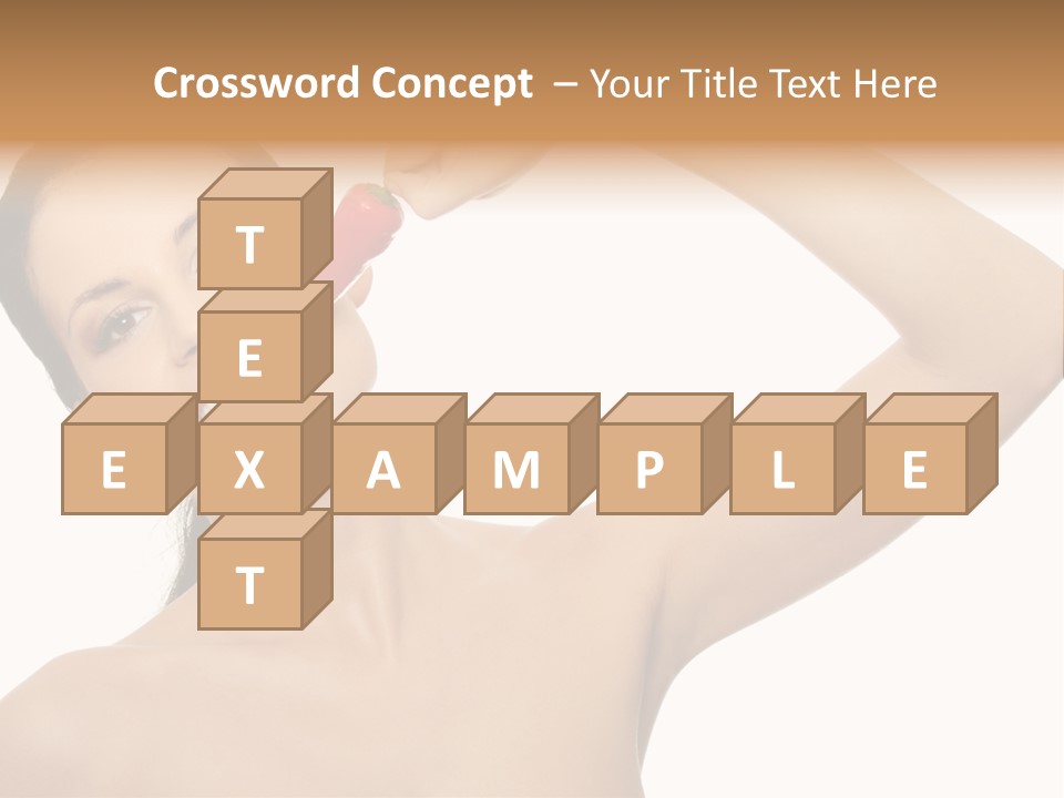 Isolated Bite Brunette PowerPoint Template