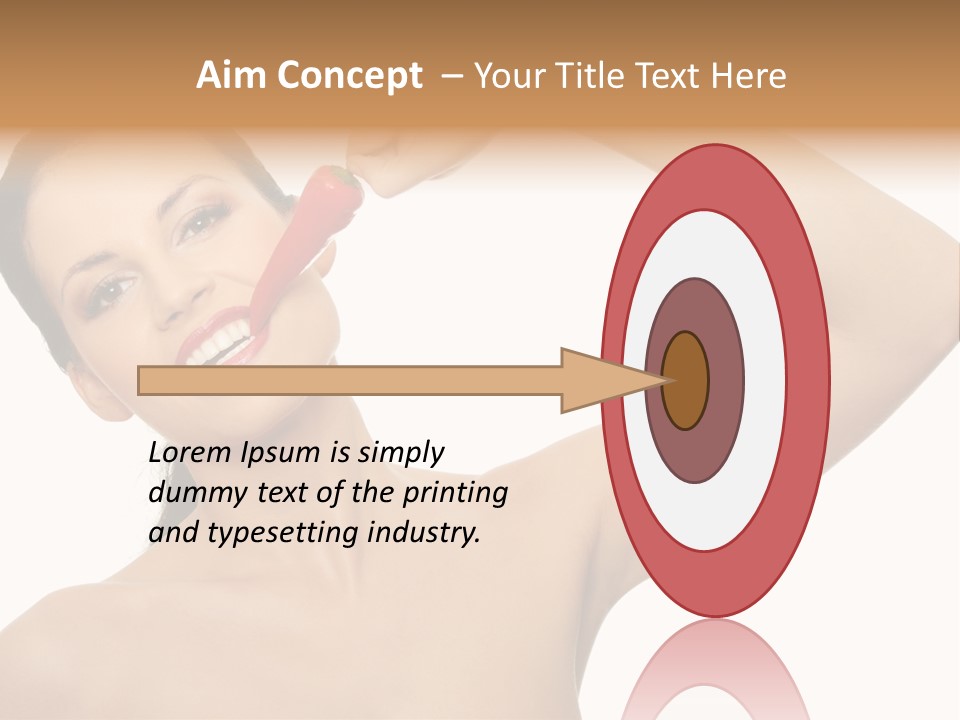 Isolated Bite Brunette PowerPoint Template