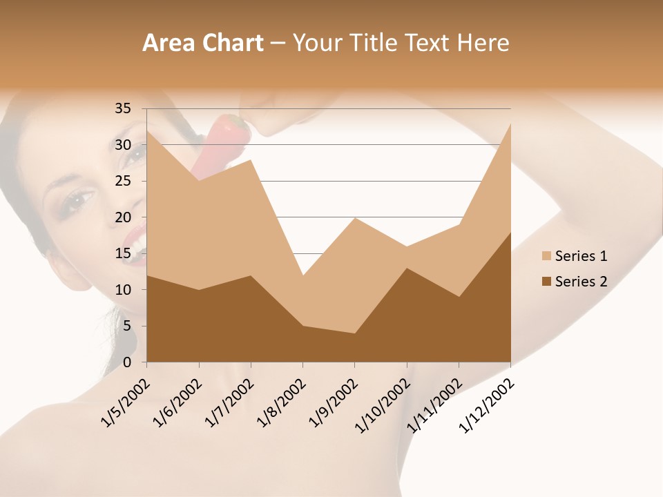 Isolated Bite Brunette PowerPoint Template