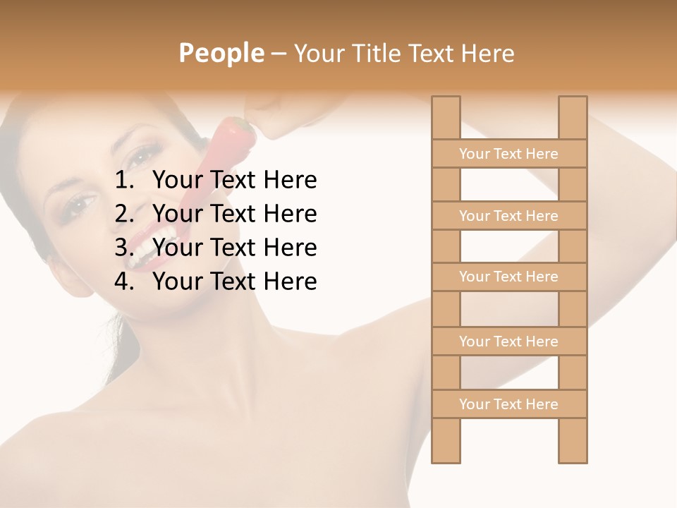 Isolated Bite Brunette PowerPoint Template