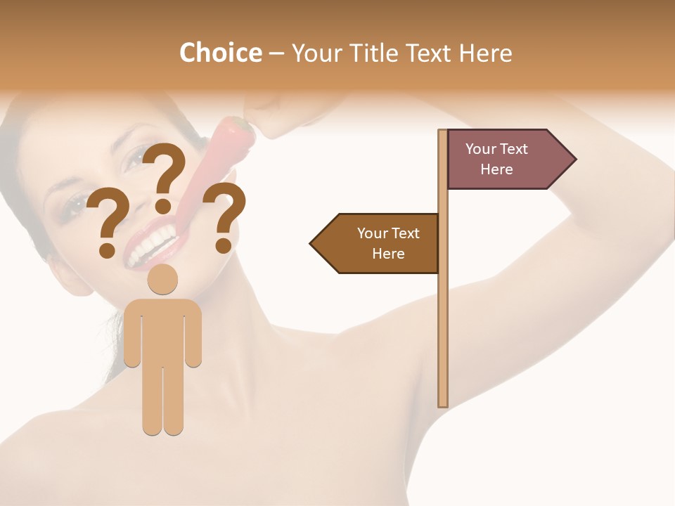 Isolated Bite Brunette PowerPoint Template