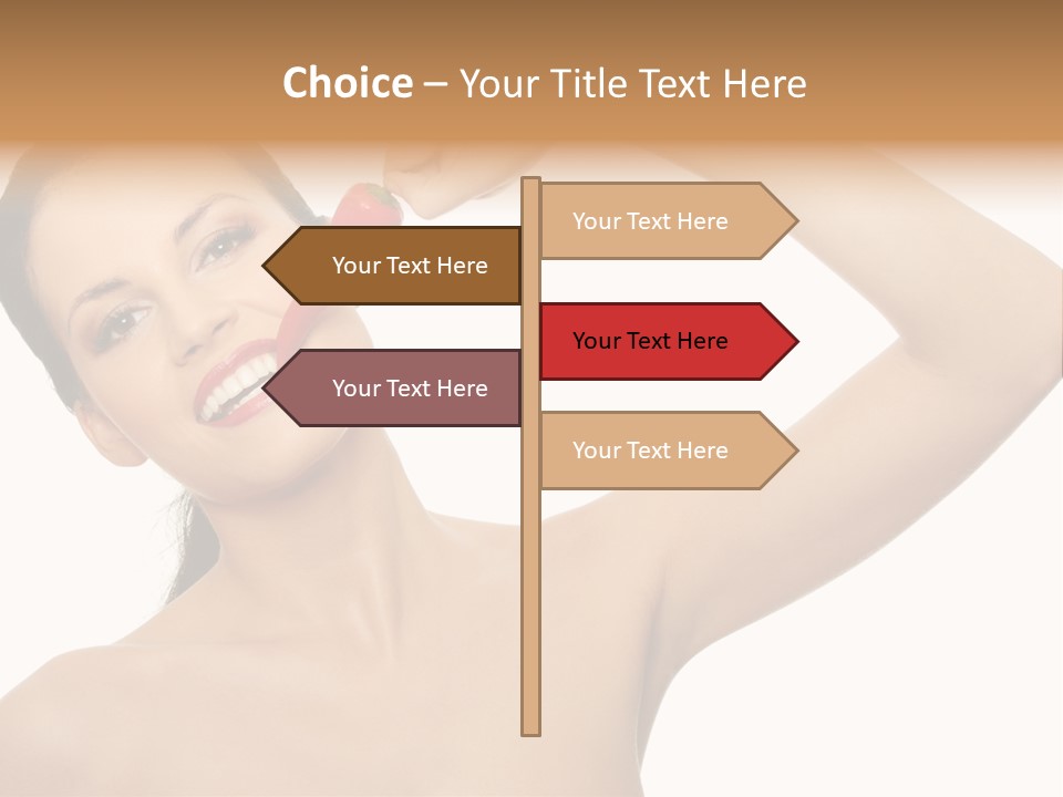 Isolated Bite Brunette PowerPoint Template