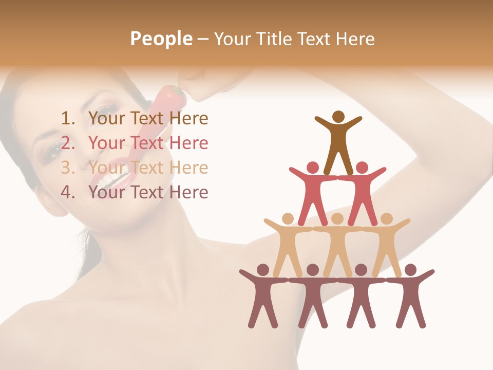 Isolated Bite Brunette PowerPoint Template