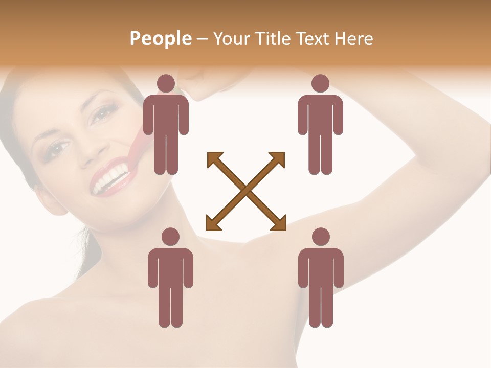 Isolated Bite Brunette PowerPoint Template