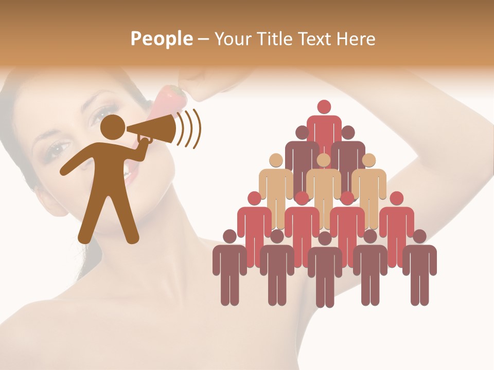 Isolated Bite Brunette PowerPoint Template