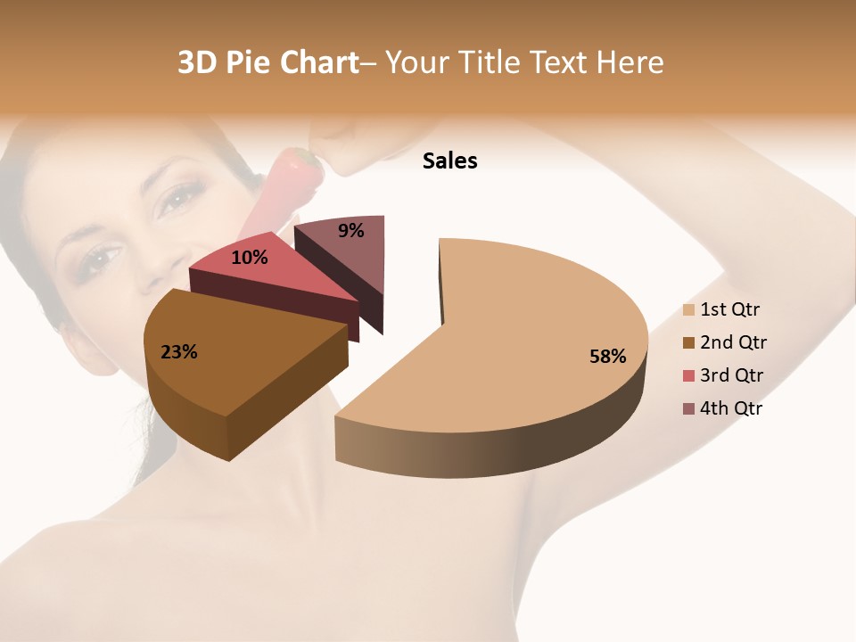 Isolated Bite Brunette PowerPoint Template