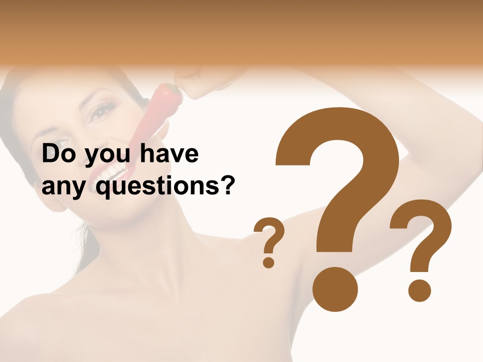 Isolated Bite Brunette PowerPoint Template