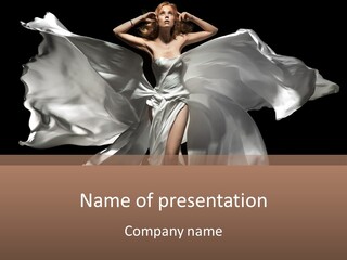 White Teen Model PowerPoint Template