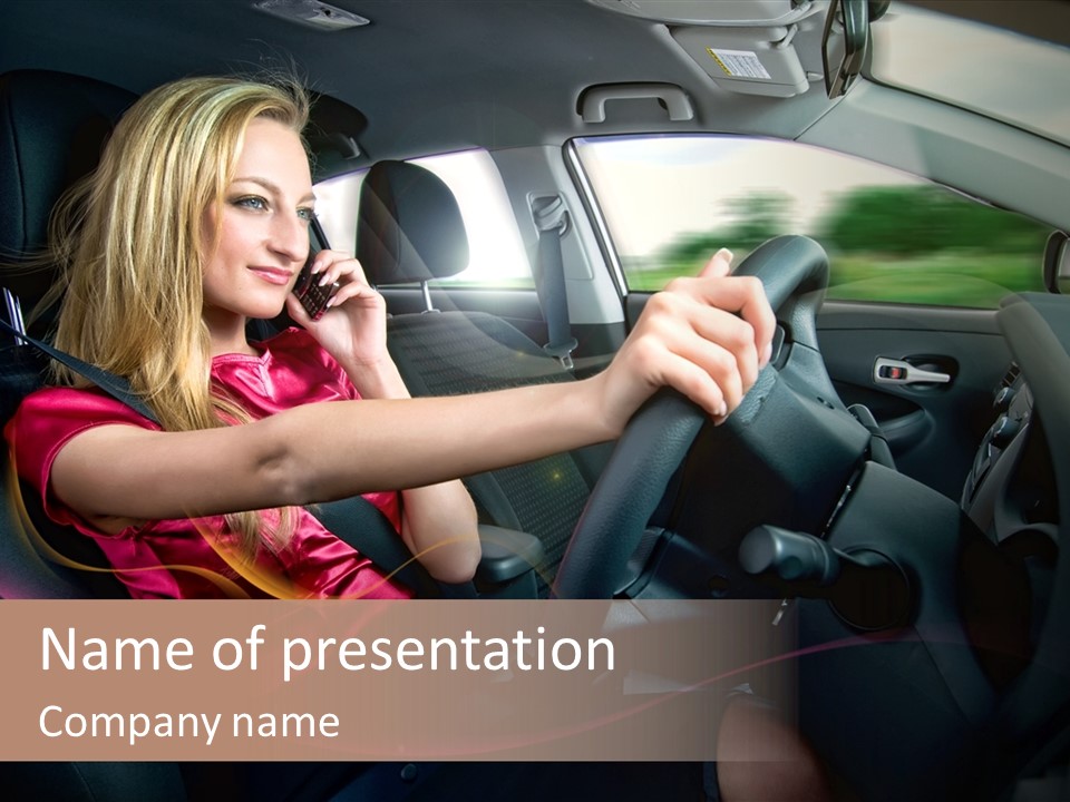 Blond Automobile Commuter PowerPoint Template