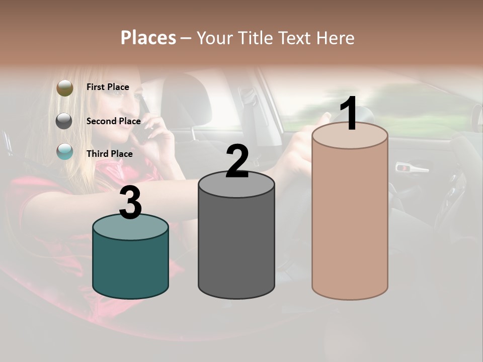 Blond Automobile Commuter PowerPoint Template