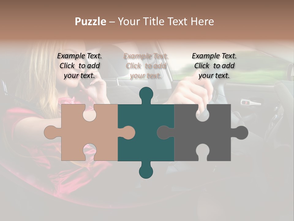 Blond Automobile Commuter PowerPoint Template